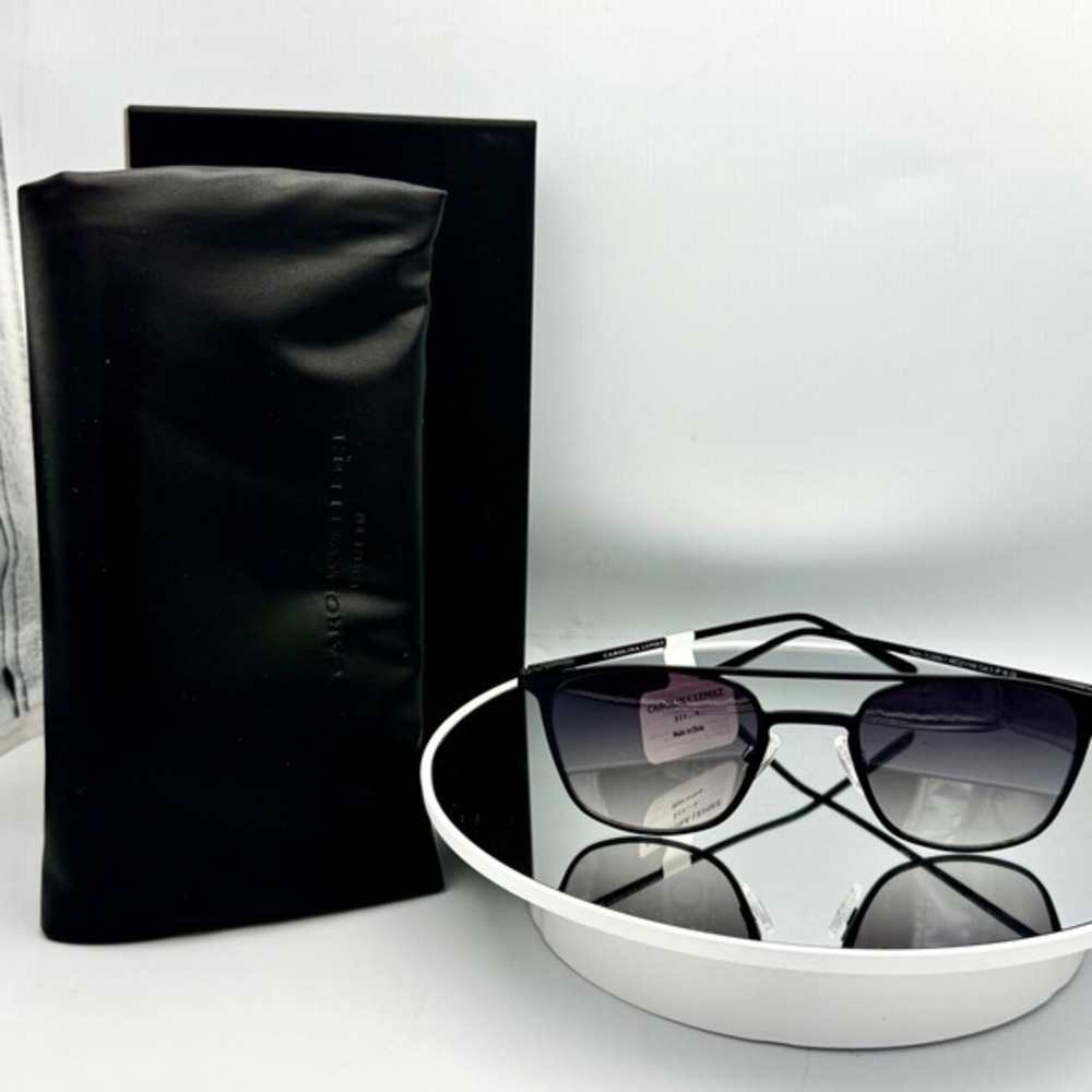 Carolina Lemke Navigator Sunglasses Metal Double Bridge Razz CL3295-1 Black NEW